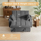 Auvsoce 65'' Chaise Lounge Chair Indoor, 3-in-1 Convertible Sofa Bed - Image 2