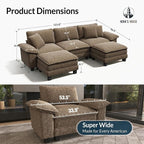 HERA'S HOUSE 124" Modular Sectional Sofa, Oversized U Shaped Couches - Image 2
