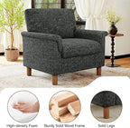 Mid Century Modern Accent Chairs Set of 2, Chenille Comfy Living Room Arm Chairs - Image 4