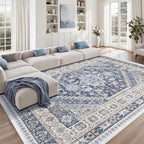 9x12 Area Rugs for Living Room, Large Washable Rug, Dining Room, Low Pile by Zesthome
