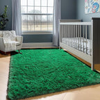 Dark Green Area Rugs for Bedroom Living Room, 4x6 Fluffy Soft Plush Shaggy - Image 8