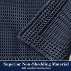 RESARE Waffle Bath Mat for Bathroom, Non Slip Bathroom Rugs 24"x36" Navy | - Image 2