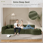 Merax 3-Piece 140" Sectional Modular Sofa Set, 4 Seat Curved Modern Cloud Couch - Image 5