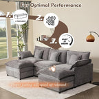 GOSUHI 108" U Shaped Couch, Modular Sectional Sofa, 3-Seater Comfy Cloud Couch - Image 7