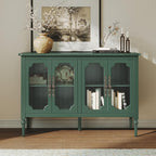 Vintage Buffet Sideboard with 4 Glass Doors, Deractive Crezada by MOIANJI