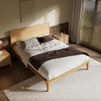 Merax Queen Size Bamboo Platform Bed, Mid-Century Modern Bed Frame - Image 3