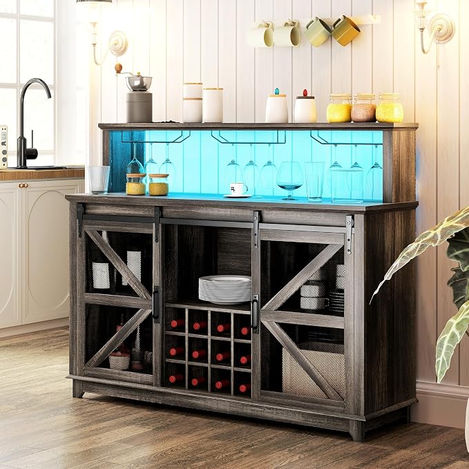 HOMCOM Farmhouse Coffee Bar Cabinet by HOMCOM