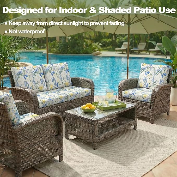 CALBODE 8 Pcs Stretch Indoor/Outdoor Seat Cushion Covers, - Image 5