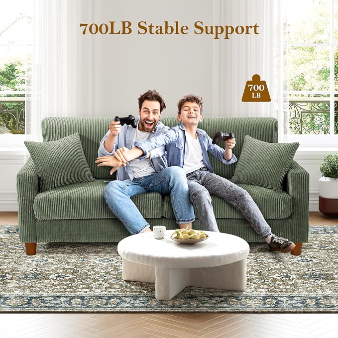 Kidirect 70in Corduroy Couch, Sofas - Image 7