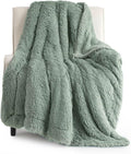 Bedsure GentleSoft Fuzzy Sherpa Faux Fur Twin Blanket Sage Green Cozy Gifts by Unknown