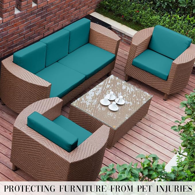 14PCS Patio Cushion Covers, Patio Furniture Couch Seat Slipcovers | Washable - Image 5