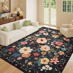 DUKINO 5x7 Area Rugs, Floral Washable Rug - Image 3