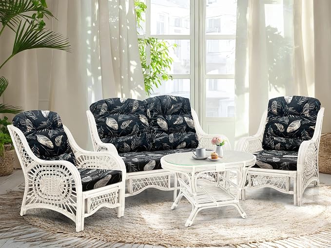 Malibu Lounge Loveseat Sofa Natural Rattan Wicker Handmade Design - Image 4