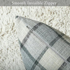 Stellhome Pack of 2 Linen Buffalo Check Throw Pillow Covers, Farmhouse Plaid - Image 3