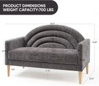 49" Small Loveseat Sofa for Small Spaces, Mid Century Modern Sofa, Linen - Image 2