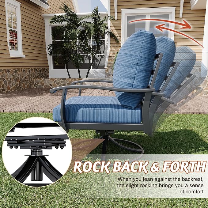 HOMREST Outdoor Swivel Rocker Patio Chairs - Image 3