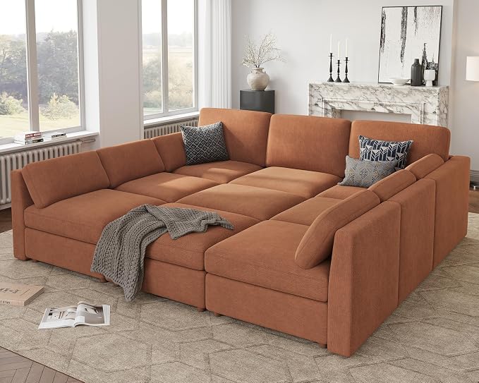 Oversized Modular Sectional Sleeper Couch, Solid Wood Frame, Removable Washable - Image 4
