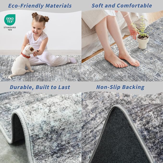 2x7 ft Hallway Runner Rug – Washable Non-Skid Soft Carpet - Image 5