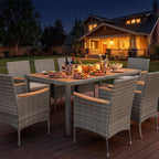 Devoko Outdoor Patio Dining Sets 9 Pieces Wicker Outdoor Dining Table and - Image 5