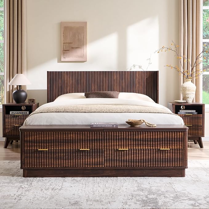 T4TREAM Fluted Queen Size Bed Frame - Image 3