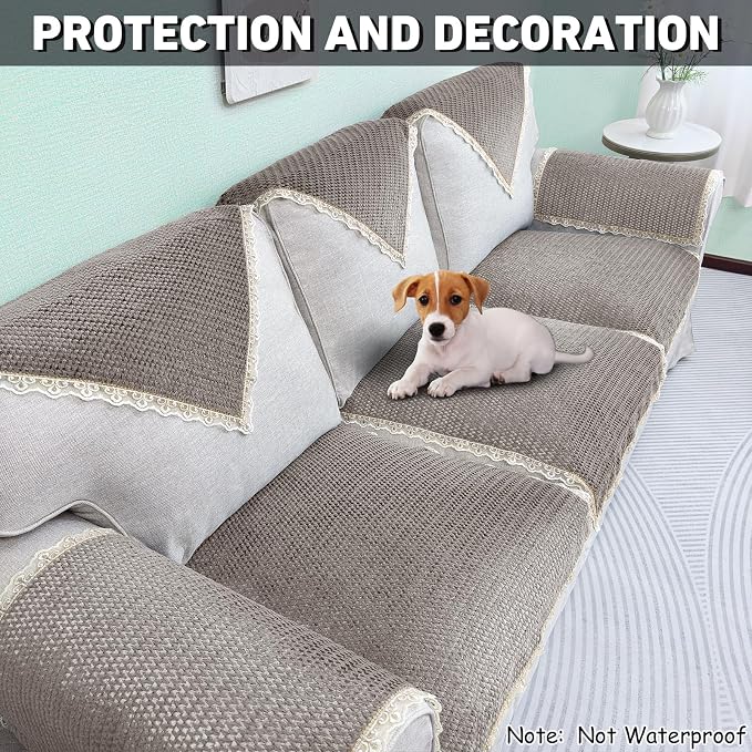 Couch Arm Covers, Couch Covers, Non-Slip Lace Armrest Covers, Headrest/Backrest - Image 4