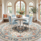 RELEANY Washable Area Rug, Round 10ft, Water Repellent, Pet Friendly, Vintage - Image 3