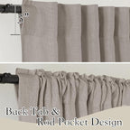 RYB HOME Farmhouse Boho Linen Sheer Curtains 90 inches Long - Image 2