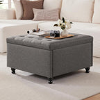 Weture 30 Inch Large Square Storage Ottoman Coffee Table, Oversized Square by Weture
