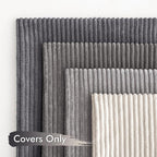 MIULEE Soft Corduroy Decorative Throw Pillow Covers Neutral Grey 18x18 | Set of - Image 4
