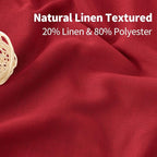 YoungsTex Red Linen Kitchen Curtains 40 Inch Length, Short Light Filtering - Image 4