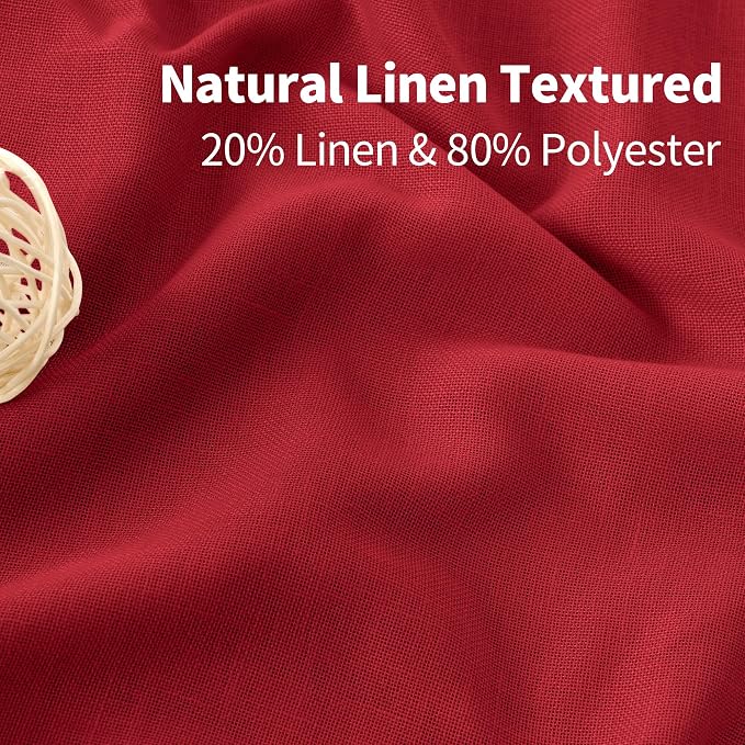 YoungsTex Red Linen Curtains 84 Inches Long - Image 4