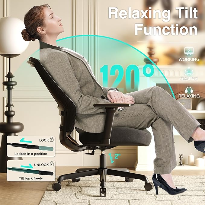 ELABEST Mesh Office Chair, Ergonomic Computer Desk Chair, Sturdy Task Chair- - Image 7