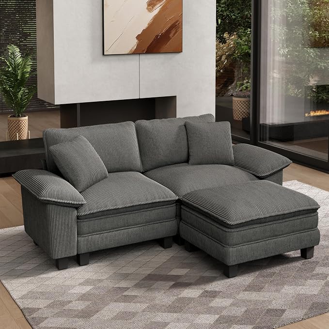 HERA'S HOUSE 88" Modular Sectional Sofa, L Shaped Couches by HERASHOUSE