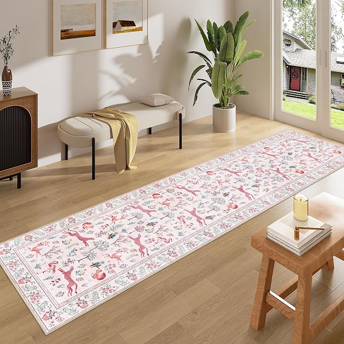 DUKINO 2x8 Washable Runner Rug, Non Slip Animal Kitchen Runner Rug, Low Pile - Image 3