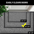 Front Door Mat, Indoor Outdoor Welcome Muddy Doormat, 36x24 Battleship Gray | - Image 4
