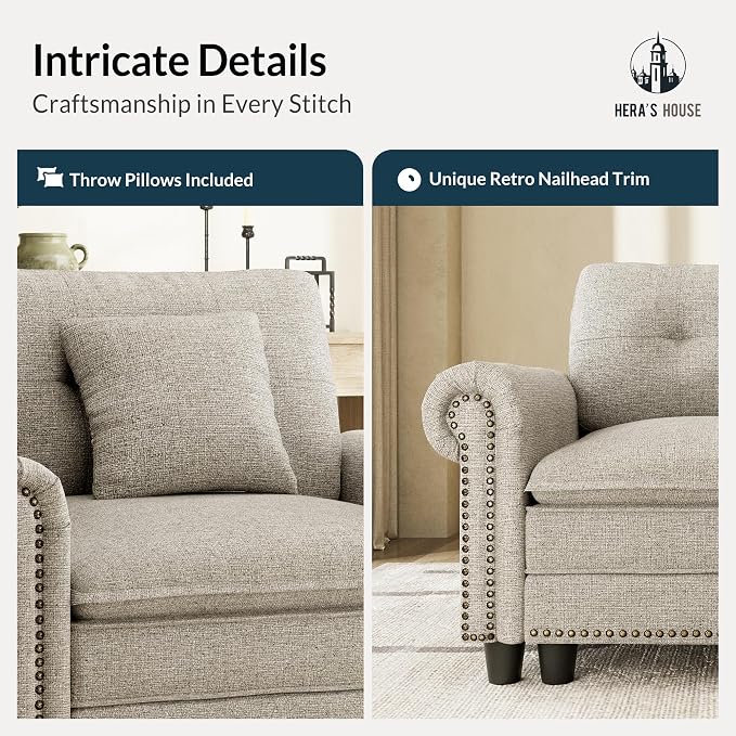 HERA'S HOUSE 3 Pieces Modular Sectional Sofa Sets, Oversized Couch Set - Image 6