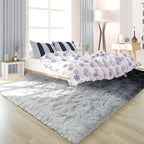4x6 Black and Grey Fluffy Soft Area Rug Non-Slip - Image 2