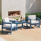 SERWALL 3 Pieces HDPE Outdoor Sofa Bistro Set by SERWALL