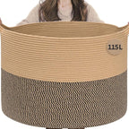INDRESSME 115L Extra Large Blanket Basket, Woven Baskets by INDRESSME