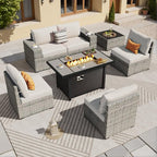 ovios 7 Pieces Patio Furniture Set, Outdoor Wicker Sectional Sofa by OVIOS