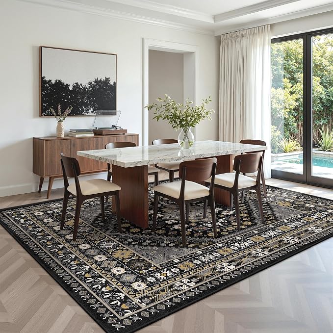 5x7 Area Rugs for Living Room, Large Washable Rug, Dining Room, Low Pile - Image 8