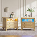 FREDEES 28'' Large Nightstands Set of 2, Smart Bedside Tables by FREDEES