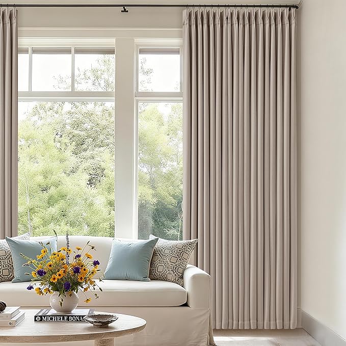 70 Inch Wide Blackout Curtains 90 Inches Long Pinch Pleated Burlywood Birch | - Image 9