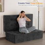 MAXYOYO 6" Folding Sofa Bed for Floor, Tufted Tri-Fold Floor Mattress - Image 4