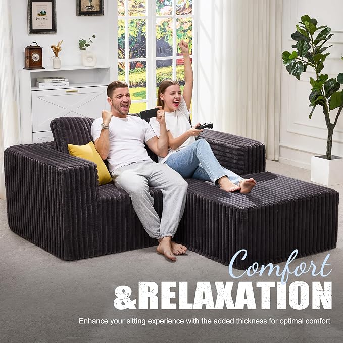Hobestluk Modular Sectional Sofa Memory Foam Couch L Shape Sofa - Image 3