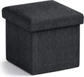 Ornavo Home Small Storage Ottoman Foldable Collapsible Cube Square Linen by OrnavoHome