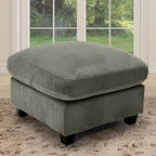 HAOMARKETS Corduroy Sofa Set, Upholstered Ottoman Footrest, Modern Living Room by HAOMARKETS