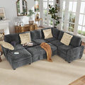 Hanherry Sectional Couch with Pull Out Sofa Bed, Chenille Sleeper Sofa with by Hanherry