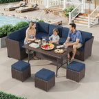 LOUVIXA 7 Pieces Patio Furniture Set, Outdoor Patio Furniture, Wicker - Image 8