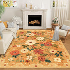 DUKINO 8x10 Area Rugs, Floral Washable Living Room Rug Non Slip, Stain Resistant - Image 3